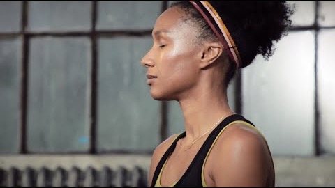Nicole in the Nike Yoga for All video